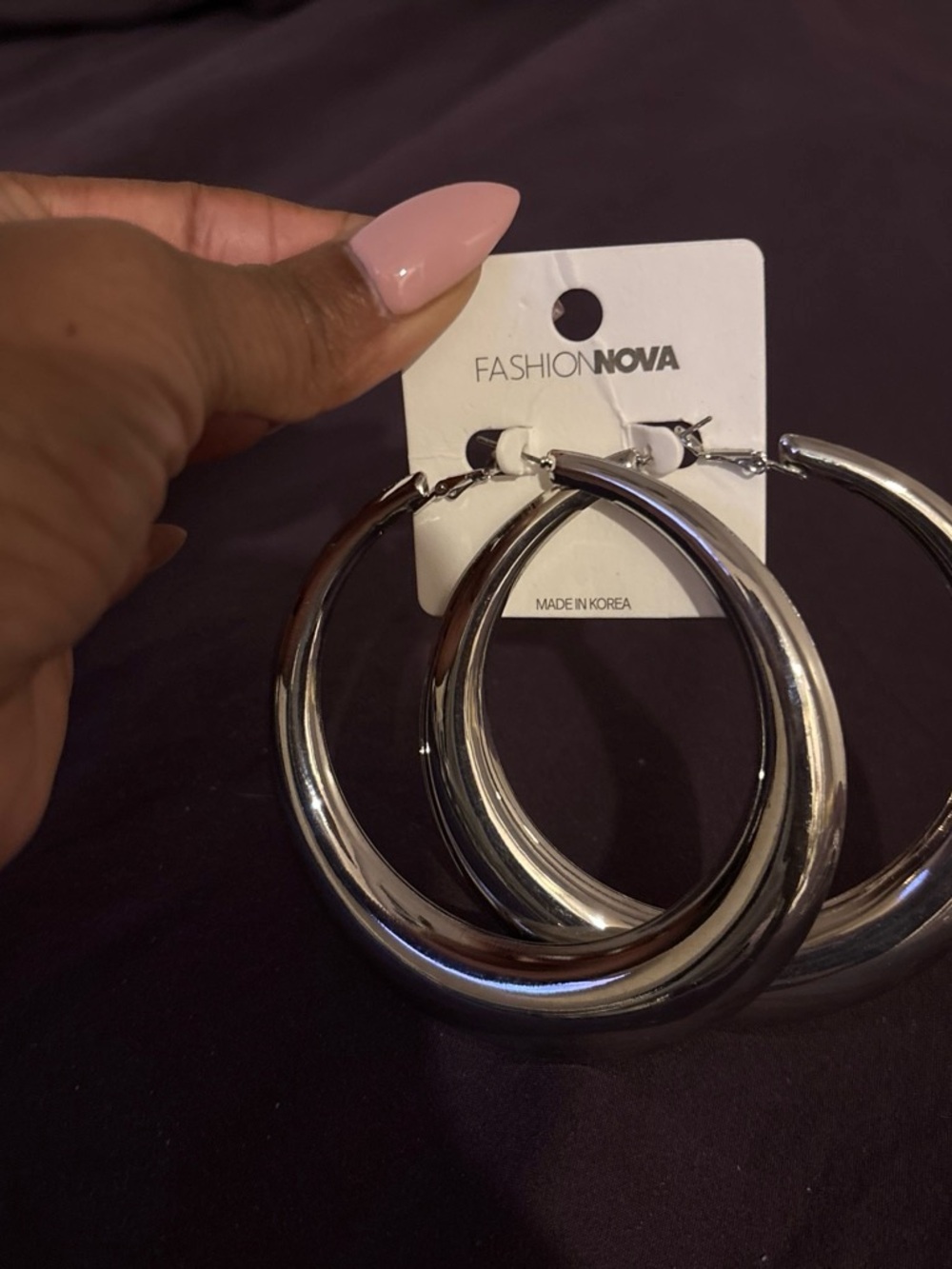 Fashion Nova Silver Chunky Hoop Earrings - Women's Jewelry